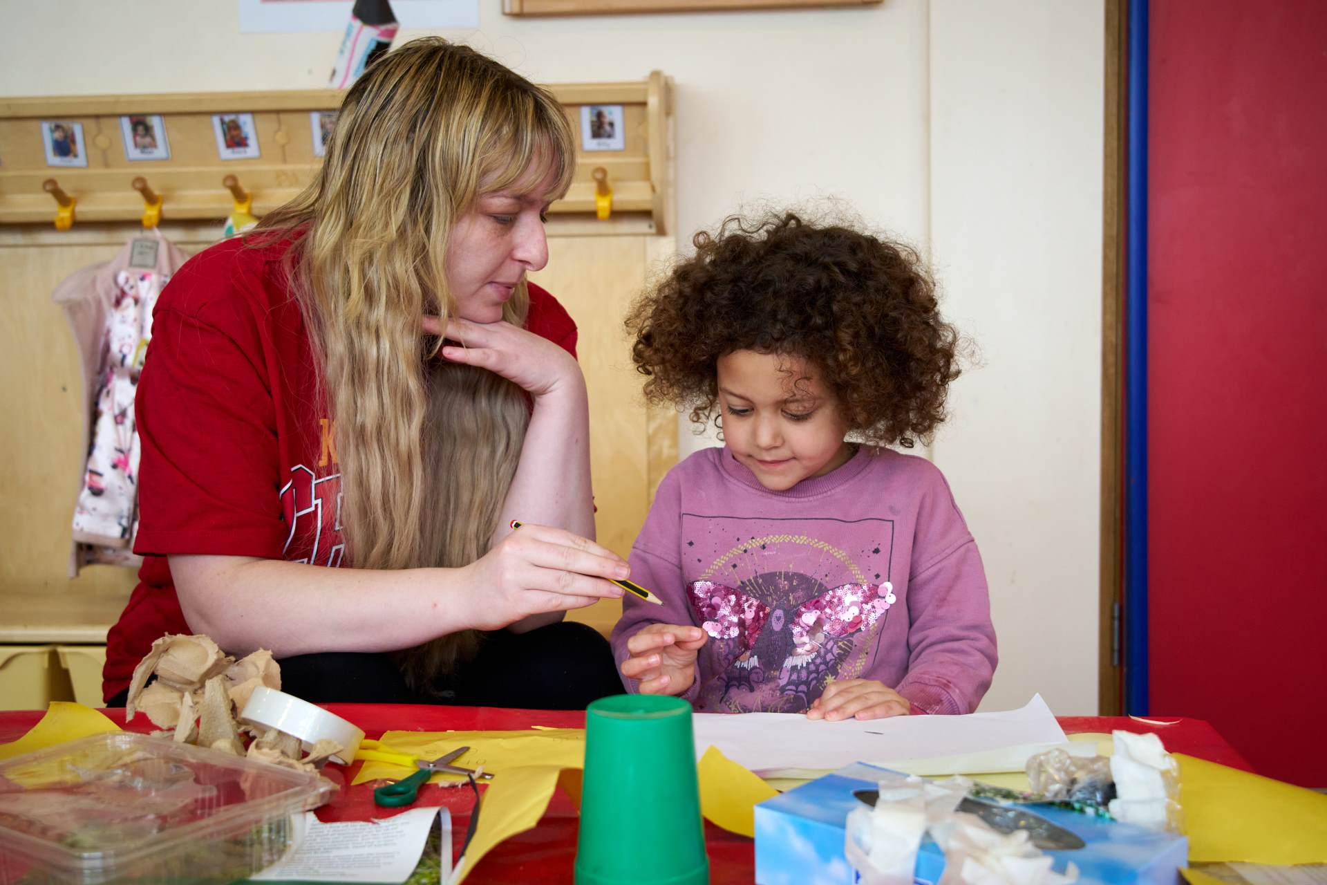 Teacher and child